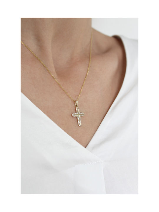 Kritsimis Women's Gold Cross 14K with Chain