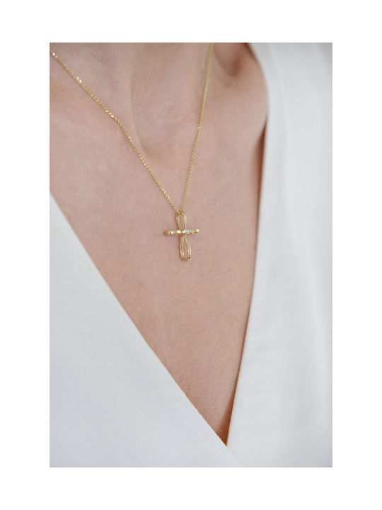 Kritsimis Women's Gold Cross 14K with Chain