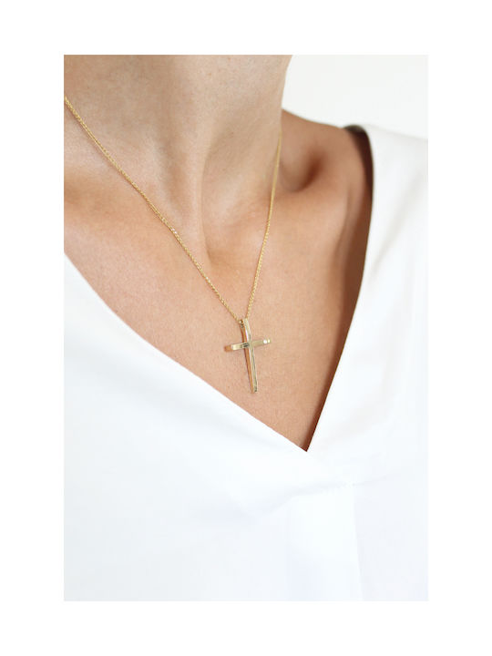 Kritsimis Women's Gold Cross 14K with Chain