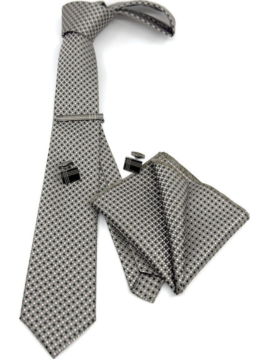 Legend Accessories Herren Krawatten Set Gedruckt in Gray Farbe