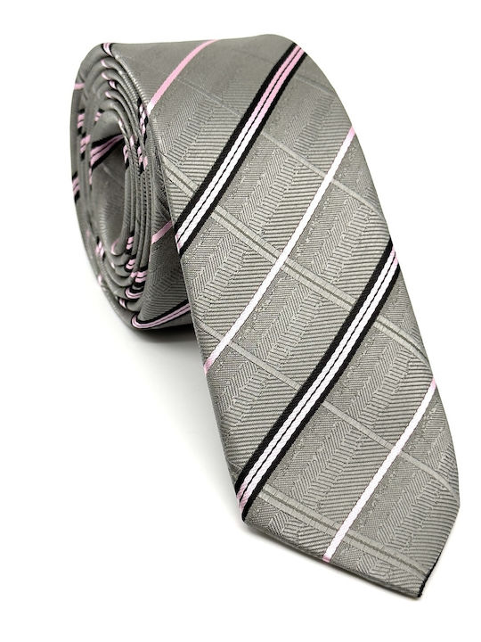 Legend Accessories Men's Silk Printed Tie Set in Grey Color