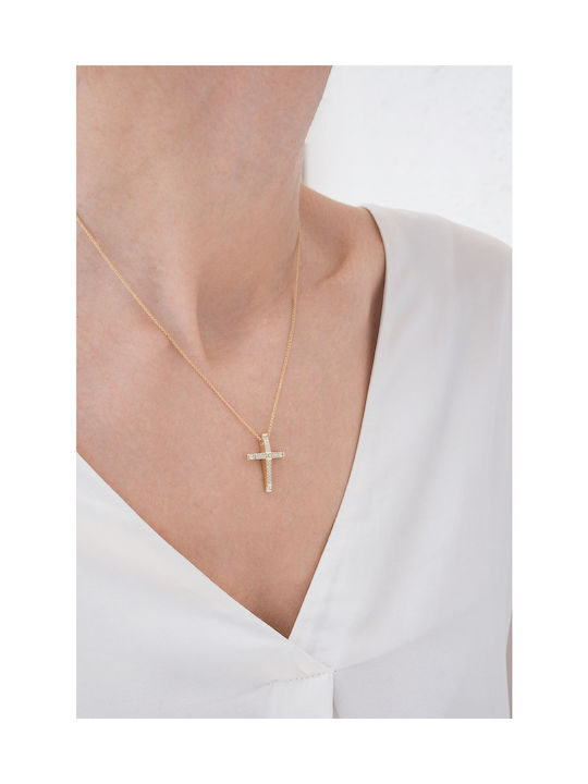 Kritsimis Women's Gold Cross 14K with Chain