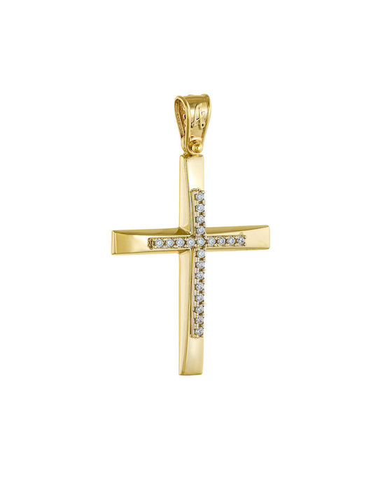 Kritsimis Damen Gold Kreuz 14K mit Kette