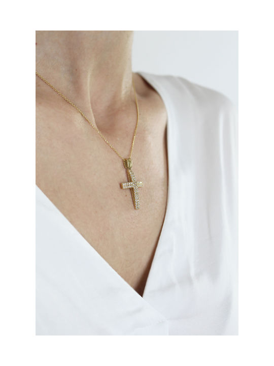 Kritsimis Damen Gold Kreuz 14K mit Kette