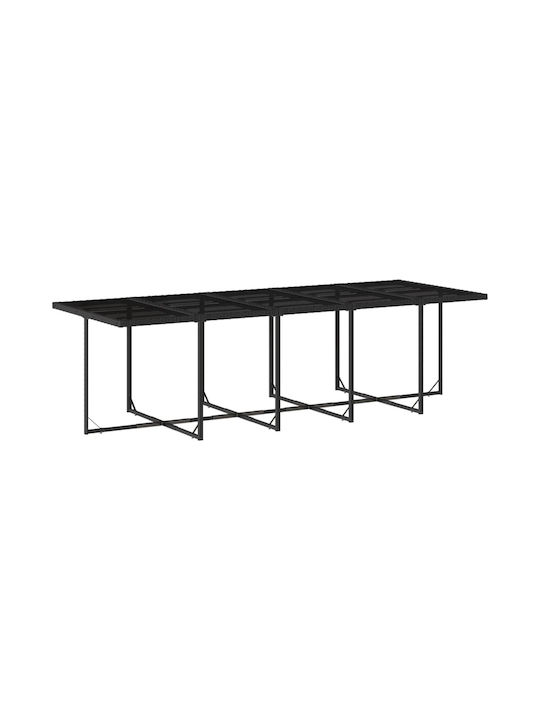 Set Sala De Mese Pentru Exterior 11 Piese Negre Cu Perne