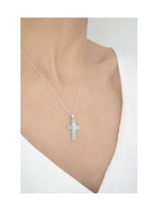 Kritsimis Women's White Gold Cross 14K with Chain