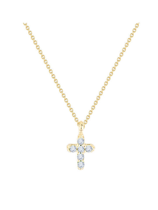 Savvidis Gold Kreuz 9K Beidseitig mit Kette