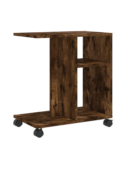 vidaXL Beistelltisch Rechteckig Holz mit Rädern Rauchfichte M50xT30xH55cm