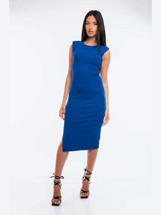 Sommer Midi Damenkleid Blau