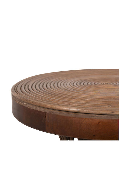 Masă Laterală Rotundă Circe Din Bambus Maro M40xL40xÎ45.5cm