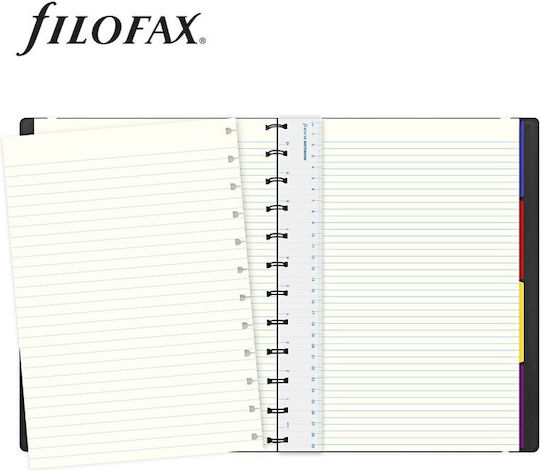 Filofax Notebook Refillable Σημειωματάριο Α4 56 Φύλλων Ριγέ Μαύρο