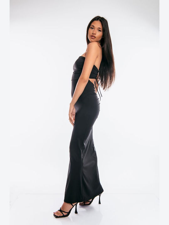 Summer Evening Strapless Black Dress