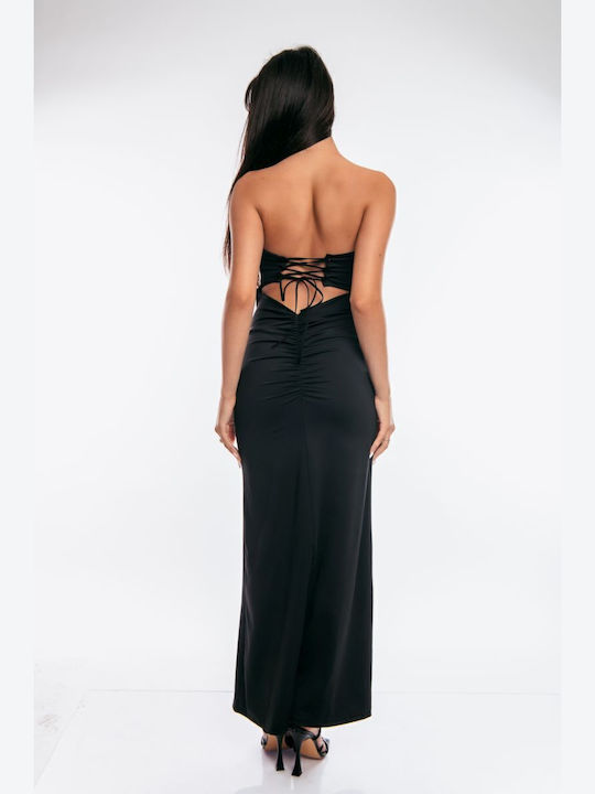 Summer Evening Strapless Black Dress