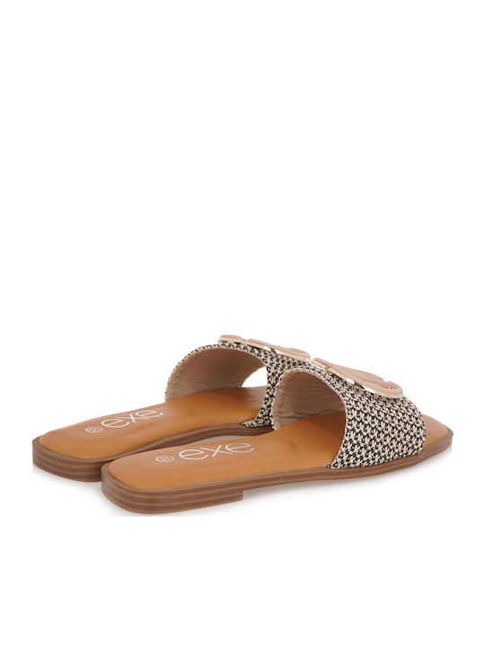 Women's Flat Sandals in Beige Color