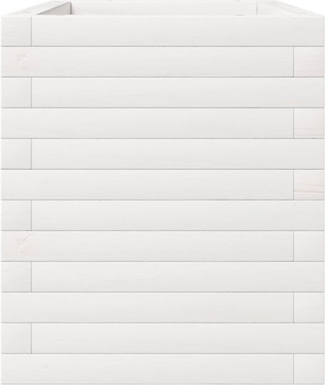 vidaXL Planter Box Wooden White 70x40x49.5cm.