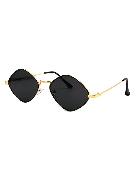 Awear Ambar Sunglasses with Gold Metal Frame and Black Lens