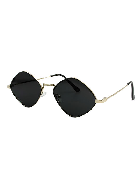 Awear Ambar Women's Sunglasses with Gold Metal Frame and Black Mirror Lens