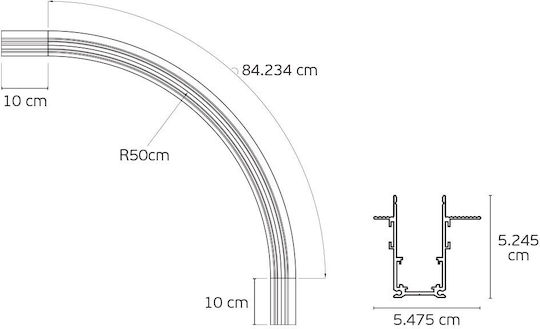VK Lighting Montageschiene für Leuchten Weiß 71164-053776