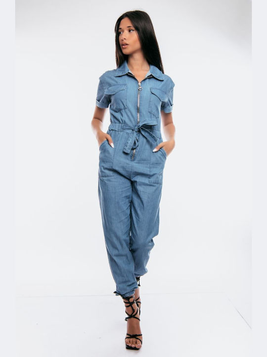 Dress Up Women's Denim One-piece Suit Blue