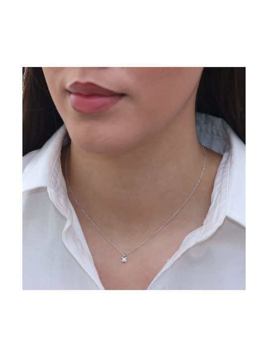 Necklace from White Gold 18k with Diamond