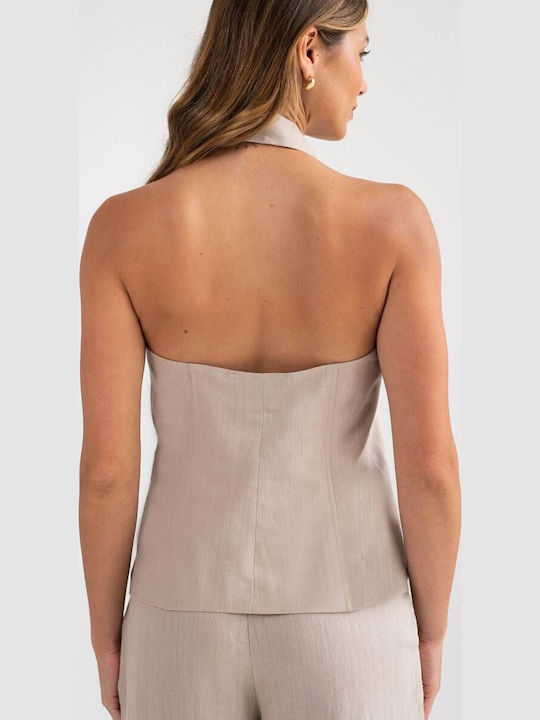 Kelna Beige Γυναικείο Γιλέκο