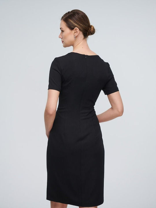 Fibes Midi Rochie cu cămașă Rochie Black