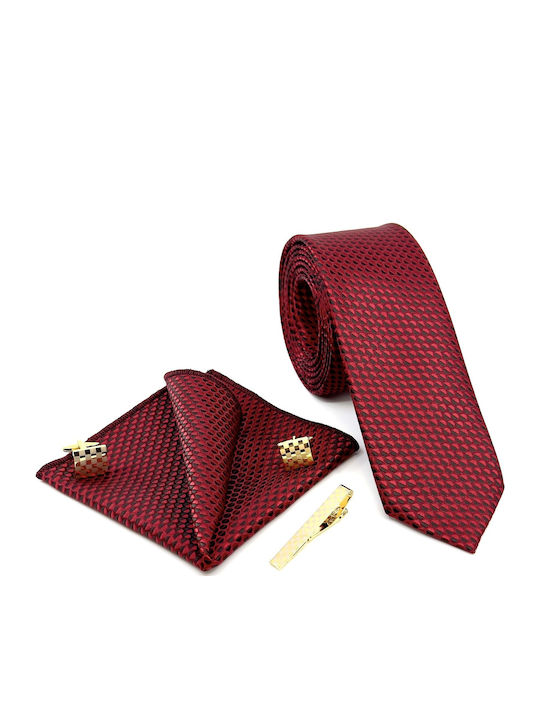 Legend Accessories Ανδρική Γραβάτα με Σχέδια σε Κόκκινο Χρώμα