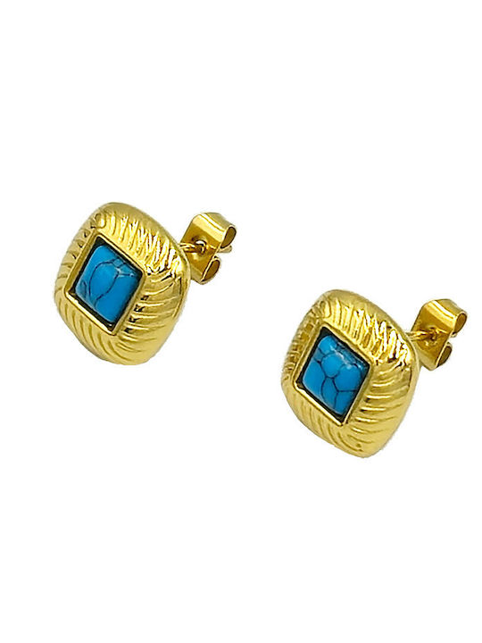 Fhs Jewlery Cercei din Oțel Placat cu aur cu Pietre Fhs Jewlery Cercei din Oțel Placat cu aur cu Pietre