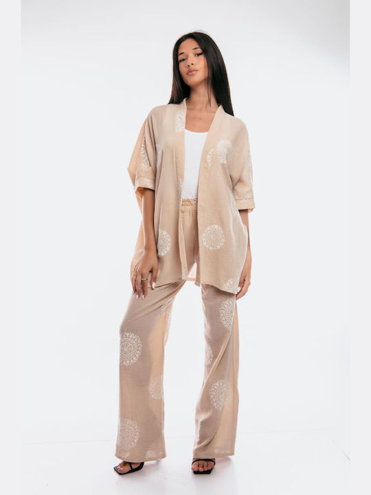 Ecstasy Women's Beige Set with Trousers