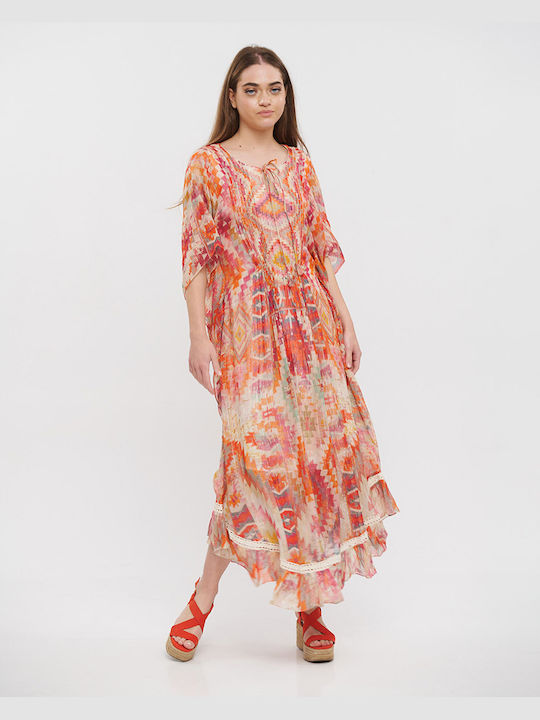 Ble Resort Collection Rochie De Plajă Roșie/Roz/Albă
