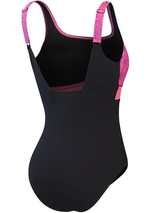 Speedo Contoureclipse Printed Athletic One-Piece Swimsuit Black