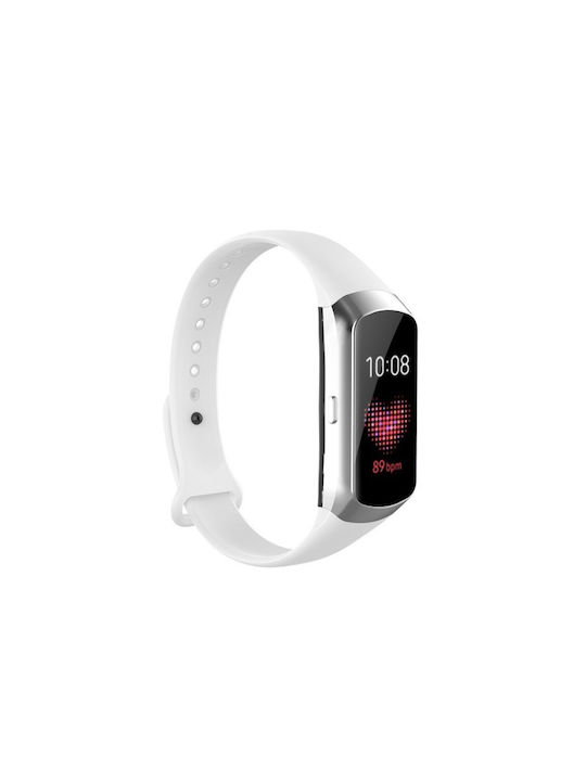 Samsung Galaxy Fit Sm-r370 Γυαλιστερό Καρφί Κουμπί Watch Band Λευκό