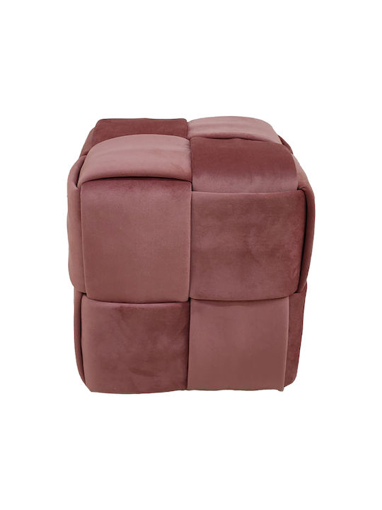 Stool For Living Room Upholstered with Velvet Jisko Rotten apple 38x38x40cm