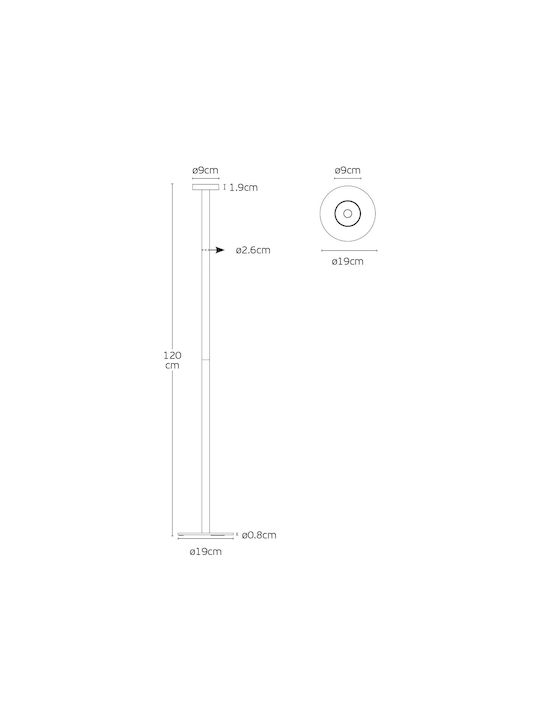 VK Lighting Φωτιστικό Δαπέδου LED 3W 120x9cm VK Lighting Φωτιστικό Δαπέδου LED 3W 120x9cm