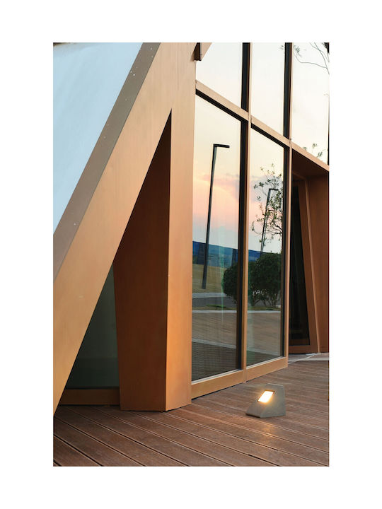 VK Lighting Outdoor Floor Lamp Projector 12W with Warm White Light IP65 Gray