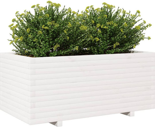 vidaXL Garten Blumenkasten Hölzernes White 110x60x49.5cm.