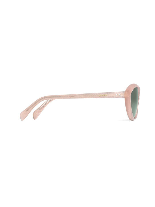 Celine Women's Sunglasses with Pink Plastic Frame and Green Lens CL40264U-74N