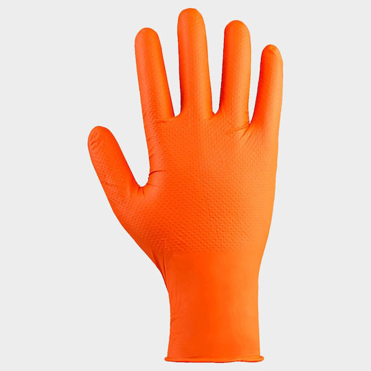 Stenso Gloves for Work Disposable Orange Nitrile 1pcs