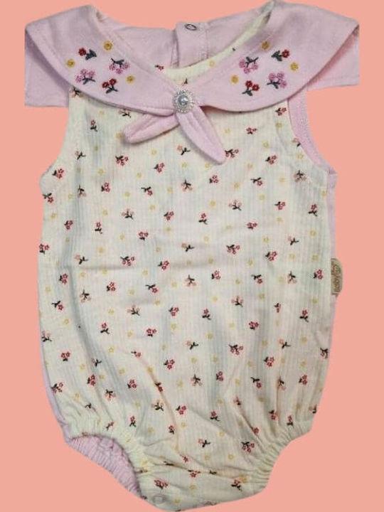 Baby Mii Бебешко Боди Къс ръкав Ecru-pink