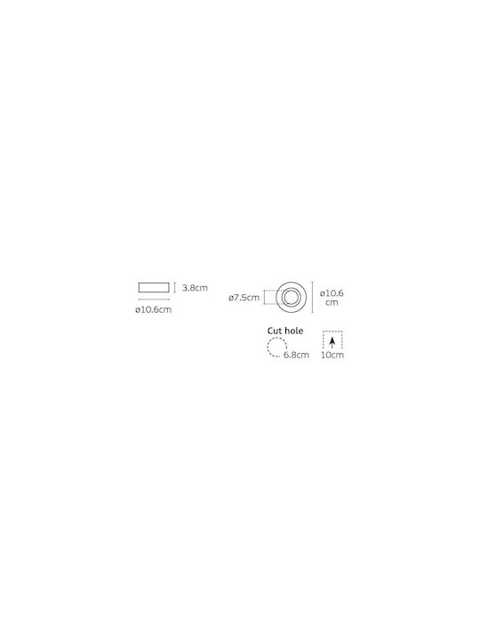 VK Lighting Στρογγυλό Χωνευτό Σποτ Μαύρο 10.6x10.6εκ. 1τμχ