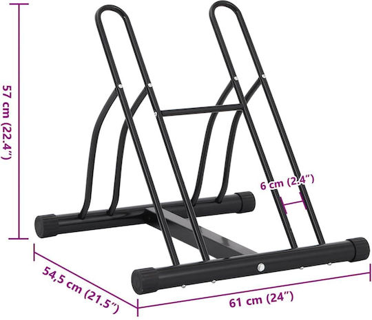 vidaXL Bicycle Stand for 2 Bicycles Floor Steel Black