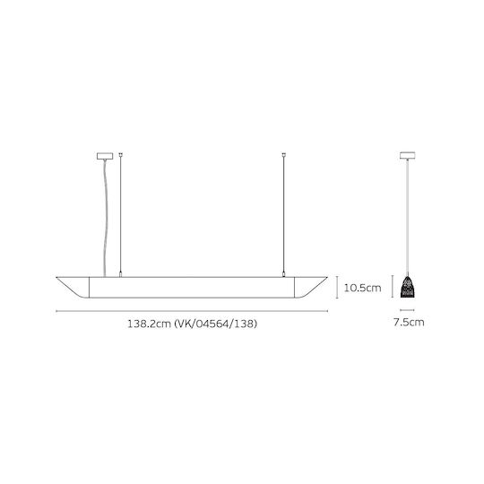VK Lighting LED Γραμμικό Φωτιστικό Οροφής 36W Φυσικό Λευκό IP20 με Ρυθμιζόμενη Ένταση 138.2εκ.