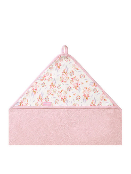 Babyono Baby Hooded Bathrobe Pink 100x100cm