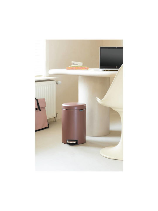 Brabantia Newicon Κάδος Απορριμμάτων Πλαστικός με Πεντάλ Καφέ 12lt