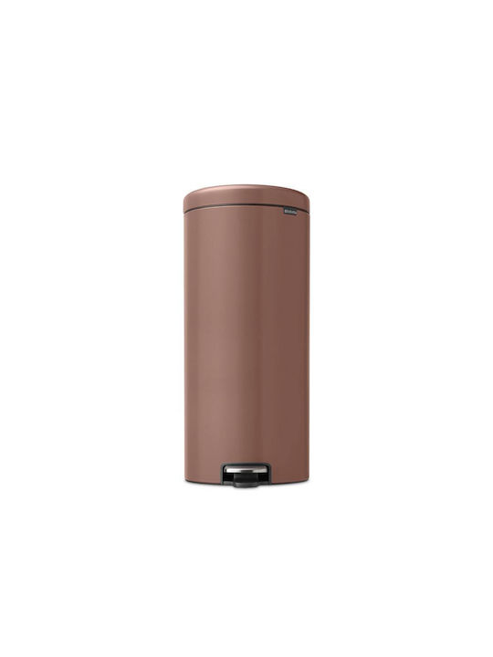 Brabantia Newicon Coș de Gunoi Metal cu Pedală Maro 30lt 1buc