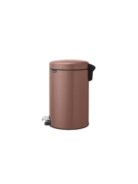 Brabantia Newicon Κάδος Απορριμμάτων Πλαστικός με Πεντάλ Καφέ 12lt