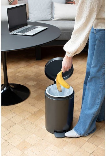 Brabantia Кошче NewIcon с педал Пластмасово за боклук Сиво 12л