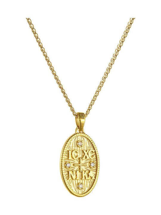14k Aur Oval Constantinato Pandantiv