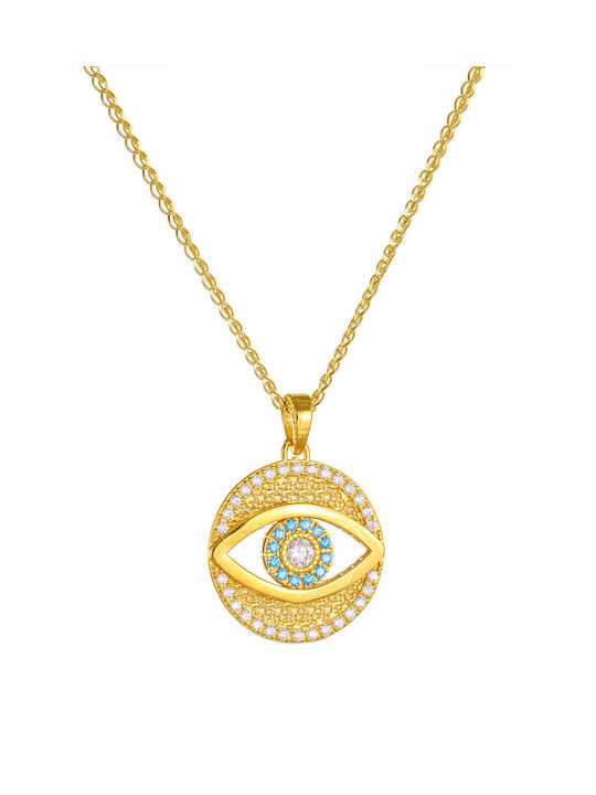 14k Gold Double-Sided Constantine Charm with Eye