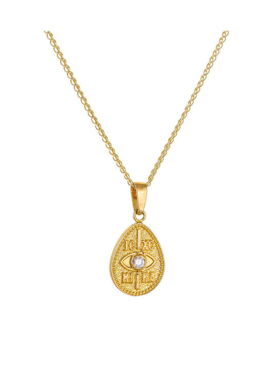 Kritsimis Pendant Kids Talisman Double Sided Constantine from Gold 9K 32MK5004-2750